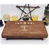 Wicca House Tavolo da meditazione, altare in legno, Alter Wiccan, Santuario buddista, fasi lunari incise, albero della vita, 30,5 x 20,3 cm