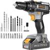 LEEIKOO Avvitatore a Batteria, LEEIKOO Trapano Avvitatore Batteria 21V, Avvitatore Elettrico 42N.m con da 2.0Ah, 2 Velocità, 18+1 Coppie, 20 Accessori, Luce a LED Per Fai da te, Casa e Giardino