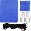JRSHIRLEYLTD Telone per rimorchi, telone per rimorchio con corda, telo impermeabile esterno, 209 x 115 x 10 cm, con 5 pezzi a forma di manica di alluminio a 8, per rimorchi, auto, impermeabile e antivento