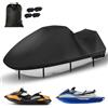 GRABADO Coperture per moto d'acqua, copertura Waverunner 420D impermeabile aggiornata, copertura per jet ski durevole a 3 posti con 2 prese d'aria, 4 fibbie antivento, facile da indossare, copertura