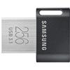 Samsung Flash Drive FIT PLUS MUF-256AB/APC Chiavetta USB Pen Drive da 256 GB, colore grigio metallizzato, velocità di lettura fino a 400 MB/s, compatibile con PC, notebook, TV, stereo