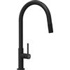 SCHOCK|Miscelatore Cucina TALIA Con Doccia Estraibile, Rubinetto Canna Alta, Saving Apertura 90°, Acciaio Inox Massiccio 304 Smaltato Nero Opaco, Abbinabile ai lavelli.