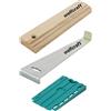 wolfcraft Set Posa Pavimenti di Design, Laminato e Parquet - 3 Pezzi | Kit laminato e vinile fai da te con barra di trazione, blocco di battitura e 30 cunei universali per posa senza fughe 6975000