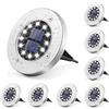 GIGALUMI luci solari da terra a 12 LED, 8 pezzi, luci a energia solare, luci da vialetto, per esterni, terrazze, prato, cortile, povero patio