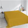 Italian Bed Linen Lenzuolo Sopra MAX COLOR Matrimoniale Maxi 270x300 cm, 100% Cotone Made in Italy - Lenzuola Letto Matrimoniale Maxi in Tinta Unita - SENAPE