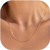 RMMD Collana in oro da donna, placcata in oro 18 carati, sottile, senza ciondolo, collana dorata, collana da donna, gioiello da donna, idea regalo per fidanzate, donne, adolescenti e ragazze, 45+5cm