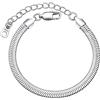 FOCALOOK Bracciale da Donna a Catena Serpente Piatta Bracciale Donna Acciaio Inossidabile Bracciale Catena Donna Lunghezza 16cm + 5cm Bracciale Acciaio Donna 5mm Regalo per Donna Ragazza