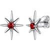 Suplight Orecchini Argento con Rubino Orecchini a Stella Argento 925, Orecchini Donna Rubino Granato Gennaio, Accessori Elegante con Confezione Regalo
