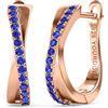 YOURDORA Donna Orecchini a Cerchio Originali in Argento 925 Zirconi Anello Contorto Idea Regalo Gioielli (Oro Rosa - Zaffiro)