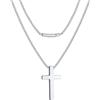 FaithHeart Collana Uomo Croce Ciondolo Croce Cristiana in Acciaio Inossibile Taglia Meida a Catena Serpente 40CM Impermeabile