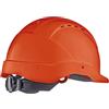 Tector Casco di protezione industriale secondo EN397, con cinturino in tessuto a 6 punti e tappo a vite (arancione)