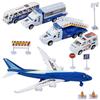 TURBO CHALLENGE - Set Aeroporto 11 pezzi - City - 097728 - Veicolo a Ruote Libere - Blu - Plastica - Giocattolo per Bambini - Auto - Regalo - A partire dai 3 anni