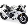 TURBO CHALLENGE - Moto Aprilia RSV4 1000 RR - Modellino in metallo - 029929-1/12 - Veicolo a ruote libere - Argento - Giocattolo per bambini - Regalo - A partire dai 3 anni