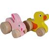 PLANÈTE BOIS Animale a Rotelle-FSC-030187-1 pezzo-Modello Casuale-Legno-FSC-Gioco per Bambini-Ricreazione-Pasqua-10 cm x 8 cm-A partire dai 12 mesi, 030187