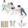 FANTASK Set di 3 telai da arrampicata 7 in 1 per interni, con scivolo, arco da arrampicata, con rampa bifacciale e set di mattoncini da costruzione, triangolo da arrampicata per bambini a partire da 1