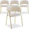Menzzo Tabata Sedia, Velluto, Beige, L53,5 x P52,2 x H79 cm