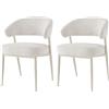 Hela Tische, Set di 2 sedie per sala da pranzo, imbottite, tessuto beige, struttura a 4 piedi, seduta comoda con cestello a molle, apertura per lo schienale, massimo 120 kg