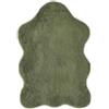 -LUXOR- living Tappeto di pelliccia Coste morbido pelo lungo, 55 x 80 cm, verde scuro