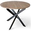 SHIITO | Modello Jerry JC - Tavolo da pranzo | Legno naturale con gambe nere | 90 x 75 cm