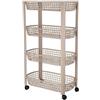 WELL HOME MOBILIARIO & DECORACIÓN Well Home Carrello da cucina a 4 ruote colore Beige