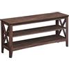 VASAGLE Panca Scarpiera, Scarpiera Ingresso, Scaffale Porta Scarpe a 2 Ripiani, 30 x 100 x 48 cm, Regge fino a 272 kg, Stile Farmhouse, Soggiorno Camera da Letto, Marrone Mogano LSB153K51