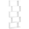 VASAGLE CUSTOS Collezione - Libreria a 5 Scomparti, Libreria Scaffale a Zigzag, per Soggiorno Studio Ufficio Camera da Letto, Scaffale Divisorio, Bianco LBC62WT