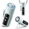 LUCYLANKER Mini Ventilatore Portatile 3 in 1 con Piastra Raffreddante, 5 Velocità, Display LED, USB-C, Clip, Supporto e Torcia, Ricaricabile per Viaggio Ufficio Campeggio Tascabile (Blu)