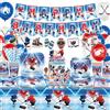 Obussgar Hockey - Decorazioni per feste di compleanno - Accessori per feste di hockey su ghiaccio, tra cui striscioni, piatti, topper per torte, tazze, tovaglioli, palloncini, tovaglia per decorazioni