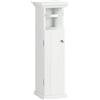 kleankin Mobile Bagno con Porta Carta Igienica e Armadietto in Legno MDF, 21.5x17.8x66.5cm, Bianco|Aosom