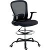 HOMCOM Sedia da ufficio ergonomica con poggiapiedi regolabile e braccioli ribaltabili, altezza regolabile, 59x62x99-119cm, nero | Aosom Italy