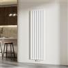 EMKE Radiatore ad Acqua 180 x 53,8 cm, Termosifone a Parete con Pannelli Piatti Doppio, Riscaldamento Centralizzato per Soggiorno e Bagno, Attacco Centrale 50 mm, Bianco Lucido,1895 W,19 m²