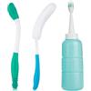 Sonhomay 3 pezzi Kit Comfort esteso, manico lungo, spazzola per doccia, pulizia del sedere, spazzola da viaggio, bidet, ausilio per toilette, assistenza per anziani, pulizia del sedere, spazzola per il corpo
