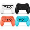 JoyHood Impugnature per Switch 2, Manico del Ergonomico Compatibile con Switch 2 Controller 2025 (Confezione da 4)(Arancione-Blu-Nero-Bianco)