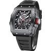 DAXIAOYU Orologio al quarzo da uomo con scheletro 3D, quadrante a forma di tonneau, cinturino in silicone, calendario, visualizzazione della data, impermeabile, casual, orologio da polso sportivo,