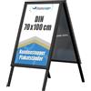 DisplayLager, Qualità danese, fermaporta in alluminio, 2 poster (su entrambi i lati), resistente alle intemperie, per marciapiedi (nero, 70 x 100 cm)