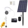 Sucritude Aeratore Per Laghetto Con Pannello Solare, 2.5W Pompa Solare Ossigeno Per Laghetto Fontana, Con Tubo Di Ossigeno E Pietra Della Bolla Per Circolazione Ossigenante Aerazione Laghetti Da Pesca, Giardino