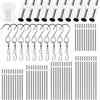 Glarks Kit da 61 campanelli a vento tra cui 50 tubi da 11,5 cm, 10 cm, 9 cm, 8 cm, 7 cm e 10 ganci girevoli con filo da 100 m, per decorazioni da appendere per casa, giardino, esterni