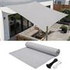 AJALGZ Telo Ombreggiante 2,5x5,5m Esterno Impermeable, Tenda a Vela Parasole Occhiellato, Tenda da Sole per Balcone, Giardino, Terrazze, Protezione Privacy e Antivento, Tessuto Robusto, Grigio Chiaro