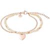 TOM TAILOR - Bracciale da Donna in Acciaio inox - Rosé - con Vetro - Ciondolo a Cuore - TT-B0002