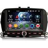 Erisin 8-Core Android 16 4GB+64GB Autoradio per Fiat 500/500C/500S/500E 2016-2019 500 Hybrid 7 Supporto IPS GPS Navigatore Senza fili CarPlay Android Auto WiFi 4G DAB+ Bluetooth 5.0 DSP Canbus TPMS