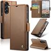 Rerzoiro Cover per Samsung Galaxy A57 5G Custodia Portafoglio [Blocco RFID] Premium Pelle PU Wallet Case Flip Libro con Porta Carte Slot Supporto Flip Case per Samsung Galaxy A57 5G, Marrone