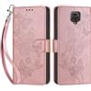 SIENIANLINE Cover per Redmi Note 9 Pro Max custodia portafoglio Oro Rosa | 3 scomparti carte, 1 tasca banconote, Chiusura magnetica, Supporto, Pelle PU flip cover per Redmi Note 9S