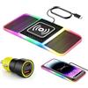 Halorin Caricatore wireless RGB per MagSafe, 20 W Polmxs, stazione di ricarica induttiva per auto con cavo da 30 cm, caricatore universale per auto, compatibile con iPhone 16, 15, 14, 13, 12 Pro, Samsung