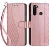 SIENIANLINE Cover per Xiaomi Redmi Note 8T PU Pelle Custodia Flip Cubo - Oro Rosa
