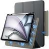 JETech Custodia Magnetica Staccabile per iPad Air 13 Pollici M4/M3/M2 (2026/2025/2024) con Portapenne, Cover Trasparente Girevole Rimovibile, Ritratto/Paesaggio Supporto (Grigio Siderale)