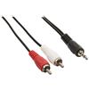 Valueline 1 m, 3,5 mm, da maschio a 2 x RCA maschio, cavo adattatore da Jack Audio Stereo, colore: nero