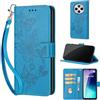 SIENIANLINE Cover per Xiaomi Redmi 14C / A3 Pro custodia portafoglio Blu | 3 scomparti carte, 1 tasca banconote, Chiusura magnetica, Supporto, Pelle PU flip cover per Xiaomi Poco M7 / C75