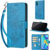 SIENIANLINE Cover per Huawei P30 Pro custodia portafoglio Blu | 3 scomparti carte, 1 tasca banconote, Chiusura magnetica, Supporto, Pelle PU flip cover per Huawei P30 Pro