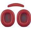 SOULWIT Kit di Ricambio per JBL Tune 700BT/710BT/720BT/750BTNC/760NC/770NC Cuffie, Cuscinetti Auricolari in Pelle Proteica + Archetto - Rosso