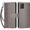 SIENIANLINE Cover per Samsung Galaxy A53 5G custodia portafoglio Grigio | 3 scomparti carte, 1 tasca banconote, Chiusura magnetica, Supporto, Pelle PU flip cover per Samsung A53 5G